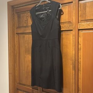 White House Black Market Midi Dress Black Elegant Business Cocktail Evening